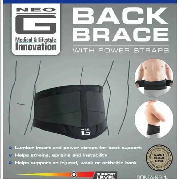 Neo G Back Brace With Power Straps Universal Sz Ref 890 Supports Back • NWT - Picture 2 of 6